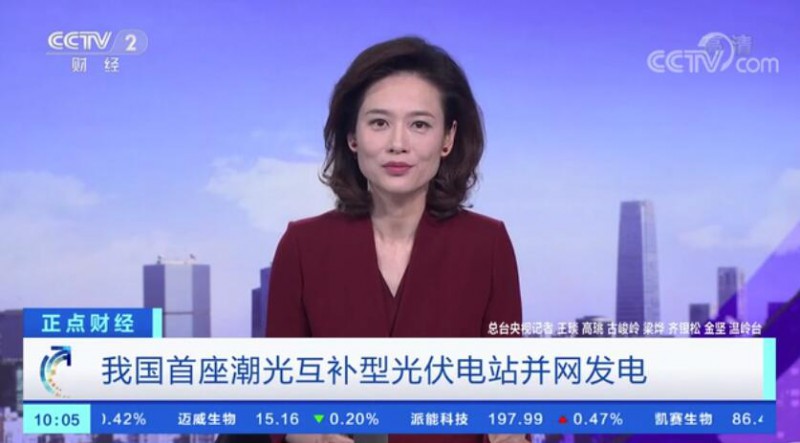年均發(fā)電量超1億度！央視財經重點關注我國“首座”潮光互補型光伏電站