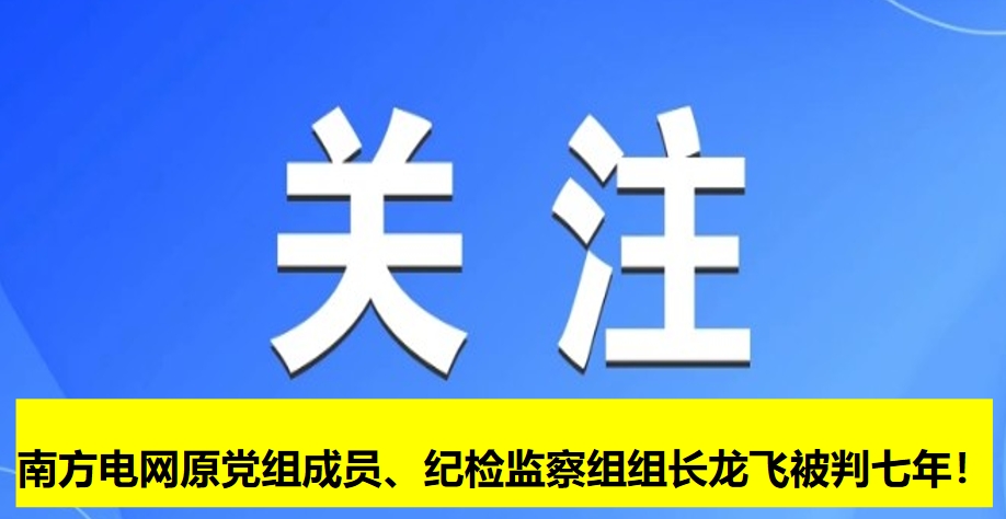 南方電網(wǎng)原黨組成員、紀(jì)檢監(jiān)察組組長(zhǎng)龍飛被判七年！
